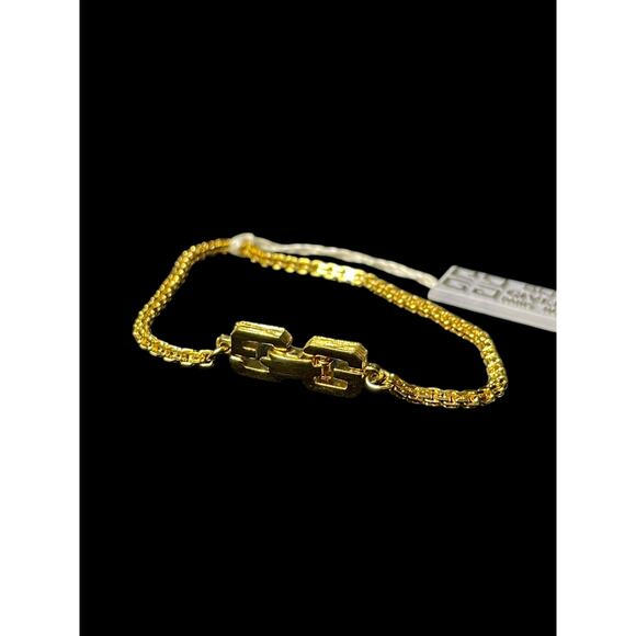 Givenchy GG Gold Plated Chain Bracelet 7.5 in New with Tag COA - Picture 1 of 8